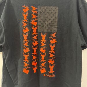 Columbia PHG Performance Deer Flag Graphic T Shirt Orange and Black Large